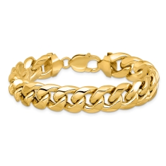 Miami Cuban 10k Yellow Gold Chain Bracelet 13.2mm 1