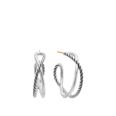 David Yurman Crossover Collection Hoop Earrings in Sterling Silver 1