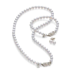 MIKIMOTO Akoya Cultured Pearl Necklace Strand, Bracelet, and Earring Set 1