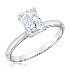 1 1/2ct Radiant Lab Grown Diamond Solitaire White Gold Engagement Ring 1