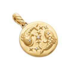 David Yurman Pisces Amulet in 18K Yellow Gold with Diamonds, 28.7mm 1