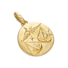 David Yurman Libra Amulet in 18K Yellow Gold with Diamonds, 28.7mm 1