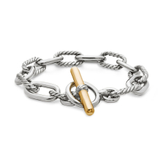 David Yurman DY Madison Toggle Chain Bracelet with 18K Yellow Gold - Small 1