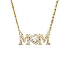 Swarovski Crystal White Multi Cut Yellow Gold-Tone Plated Mom Pendant Necklace 1