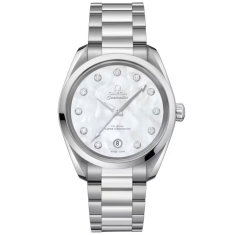 OMEGA Seamaster Aqua Terra 150M Co-Axial Master Chronometer Mother of Pearl Diamond Dial Watch 38mm - 22010382055001 1