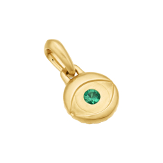 David Yurman Evil Eye Amulet in 18K Yellow Gold with Emerald 1