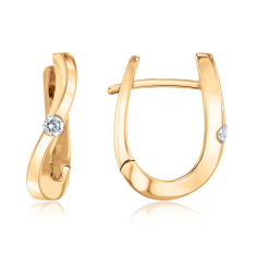 Breuning 1/10ctw 14k Yellow Gold Twist Hoop Earrings 1