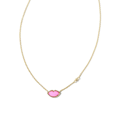 Kendra Scott Lips Pendant Necklace in Hot Pink Mother-of-Pearl, Gold-Plated 1