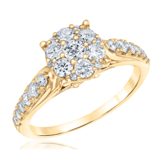 1ctw Round Diamond Composite 14k Yellow Gold Engagement Ring - Glow Collection 1