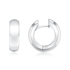 Breuning 20mm Sterling Silver Huggie Hoop Earrings 1