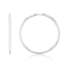 Breuning 40mm Sterling Silver Hoop Earrings 1