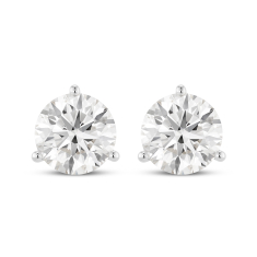 Lightbox 5ctw Round Lab Grown Diamond White Gold Solitaire Stud Earrings 1