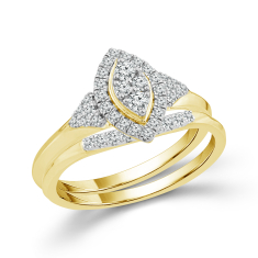 3/8ctw Marquise-Shaped Diamond Composite 14k Yellow Gold Engagement and Wedding Ring Bridal Set - Glow Collection 1