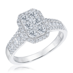 1ctw Diamond Composite 14k White Gold Engagement Ring - Harmony Collection 1