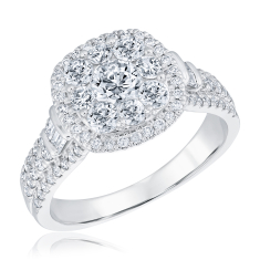 1 1/2ctw Diamond Composite 14k White Gold Engagement Ring - Harmony Collection 1