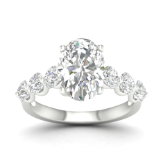 3 1/2ctw Oval Lab Grown Diamond 14k White Gold Engagement Ring 1