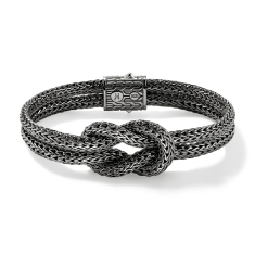 John Hardy Love Knot 10mm Dark Sterling Silver Bracelet 1