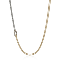 John Hardy Love Knot Two-Tone Sterling Silver and Yellow Gold Necklace 1