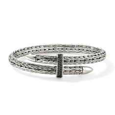 John Hardy Spear Black Sapphire and Sterling Silver Cuff Bracelet 1