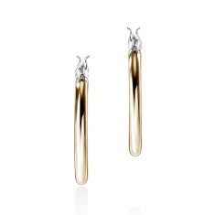 John Hardy Essential 22mm Two-Tone Sterling Silver and Yellow Gold Hoop Earrings 1