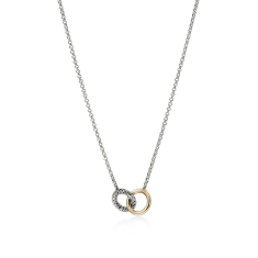 John Hardy Essential Two-Tone Sterling Silver and Yellow Gold Linked Pendant Necklace 1
