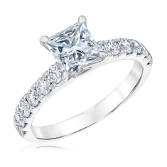 2 1/4ctw Princess Lab Grown Diamond 14k White Gold Engagement Ring 1