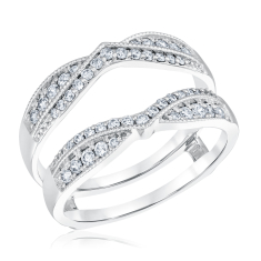 1/2ctw Diamond 14k White Gold Ring Guard - Embrace Collection 1