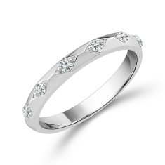 1/8ctw Diamond Accent 10k White Gold Stackable Ring 1