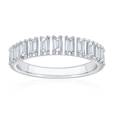1/2ctw Baguette Diamond 14k White Gold Wedding Band 1