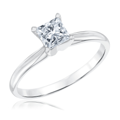 3/4ct Princess Lab Grown Diamond 14k White Gold Solitaire Engagement Ring 1