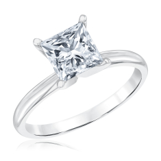 1 1/2ct Princess Lab Grown Diamond 14k White Gold Solitaire Engagement Ring 1