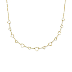 Kendra Scott Haisley Heart Gold Strand Necklace in White Cubic Zirconia, Gold-Plated 1