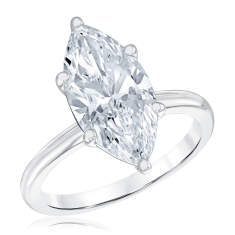 4ct Marquise Lab Grown Diamond Solitaire 14k White Gold Engagement Ring 1