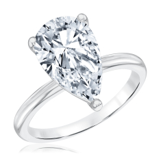 4ct Pear Lab Grown Diamond Solitaire 14k White Gold Engagement Ring 1
