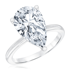 5ct Pear Lab Grown Diamond Solitaire 14k White Gold Engagement Ring 1