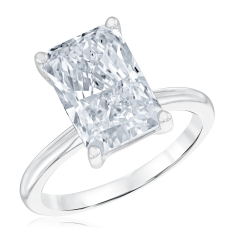 5ct Radiant Lab Grown Diamond Solitaire 14k White Gold Engagement Ring 1