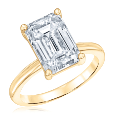 5ct Emerald Lab Grown Diamond Solitaire 14k Yellow Gold Engagement Ring 1