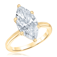 4ct Marquise Lab Grown Diamond Solitaire 14k Yellow Gold Engagement Ring 1