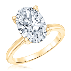4ct Oval Lab Grown Diamond Solitaire 14k Yellow Gold Engagement Ring 1