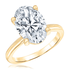 5ct Oval Lab Grown Diamond Solitaire 14k Yellow Gold Engagement Ring 1