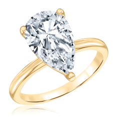 4ct Pear Lab Grown Diamond Solitaire 14k Yellow Gold Engagement Ring 1
