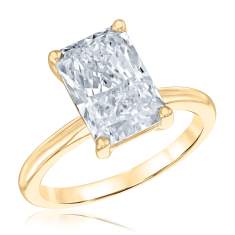 4ct Radiant Lab Grown Diamond Solitaire 14k Yellow Gold Engagement Ring 1