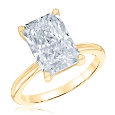 5ct Radiant Lab Grown Diamond Solitaire 14k Yellow Gold Engagement Ring 1