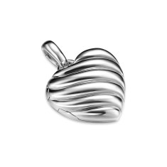 David Yurman Sculpted Cable Heart Locket in Sterling Silver, 23mm 1