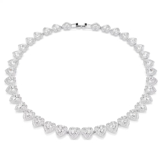 Swarovski Crystal X Ariana Grande Heart-Shaped Crystal Rhodium-Plated Tennis Necklace 1
