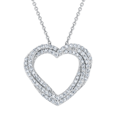 1/20ctw Lab Grown Diamond Heart Sterling Silver Pendant Necklace 1