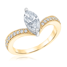 1 1/4ctw Marquise Lab Grown Diamond 14k Yellow Gold Engagement Ring 1