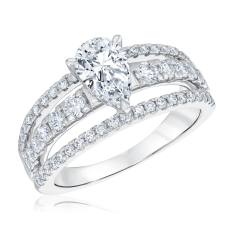 2ctw Pear Lab Grown Diamond 14k White Gold Engagement Ring 1
