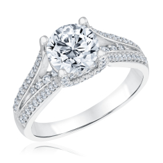 2ctw Round Lab Grown Diamond 14k White Gold Engagement Ring 1