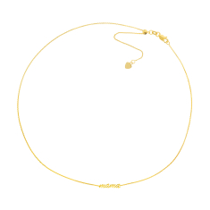 Mama Script 10k Yellow Gold Necklace 1